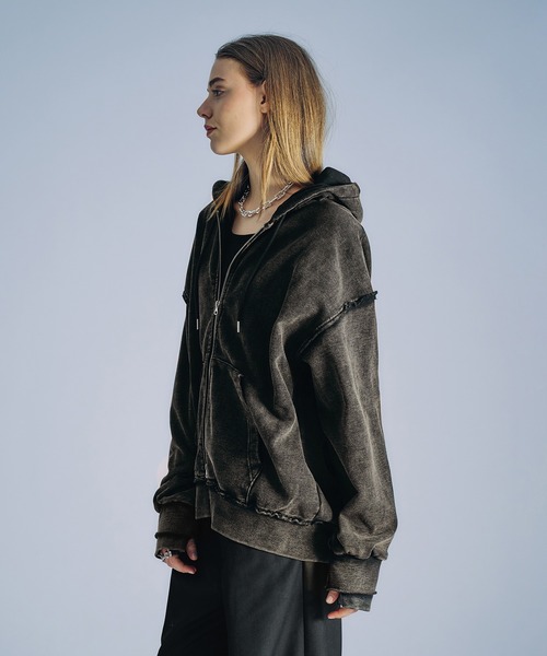 selle glant(セレグランテ)の「HEAVYWEIGHT DOUBLE ZIP HOODIE/ヘビーウェイトダブルジップパーカー(パーカー・メンズ・ブラック系/グレー・SMALL/LARGE/MEDIUM)」の19枚目の写真