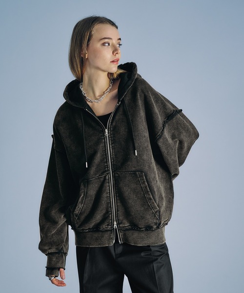 selle glant(セレグランテ)の「HEAVYWEIGHT DOUBLE ZIP HOODIE/ヘビーウェイトダブルジップパーカー(パーカー・メンズ・ブラック系/グレー・SMALL/LARGE/MEDIUM)」の16枚目の写真