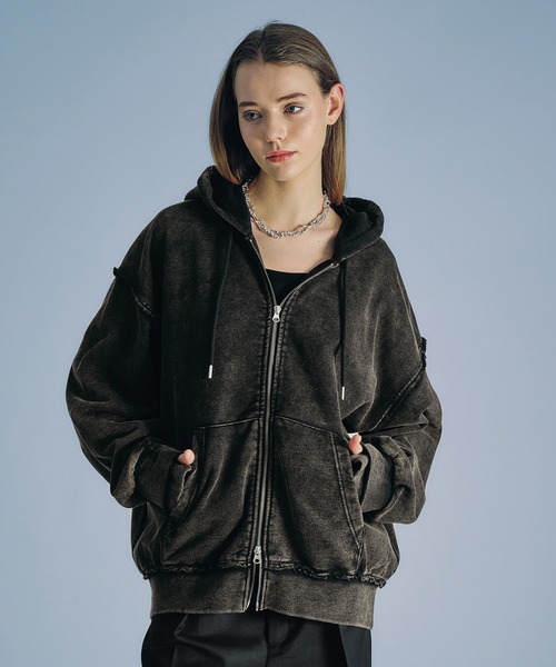 selle glant(セレグランテ)の「HEAVYWEIGHT DOUBLE ZIP HOODIE/ヘビーウェイトダブルジップパーカー(パーカー・メンズ・ブラック系/グレー・SMALL/LARGE/MEDIUM)」の17枚目の写真