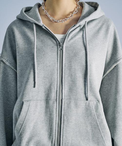 selle glant(セレグランテ)の「HEAVYWEIGHT DOUBLE ZIP HOODIE/ヘビーウェイトダブルジップパーカー(パーカー・メンズ・ブラック系/グレー・SMALL/LARGE/MEDIUM)」の5枚目の写真