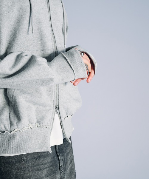 selle glant(セレグランテ)の「HEAVYWEIGHT DOUBLE ZIP HOODIE/ヘビーウェイトダブルジップパーカー(パーカー・メンズ・ブラック系/グレー・SMALL/LARGE/MEDIUM)」の6枚目の写真