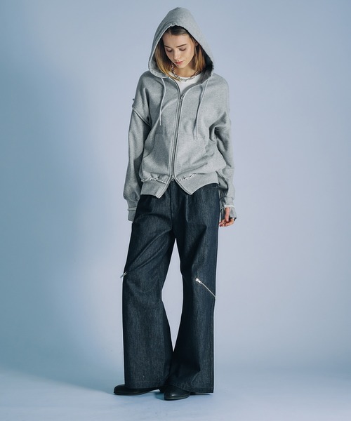 selle glant(セレグランテ)の「HEAVYWEIGHT DOUBLE ZIP HOODIE/ヘビーウェイトダブルジップパーカー(パーカー・メンズ・ブラック系/グレー・SMALL/LARGE/MEDIUM)」の3枚目の写真