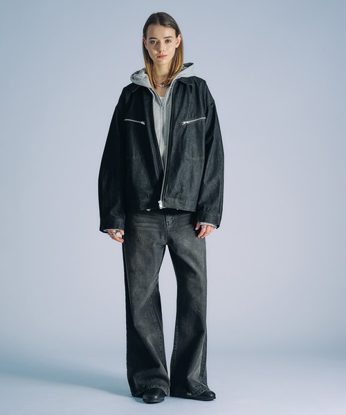 selle glant(セレグランテ)の「HEAVYWEIGHT DOUBLE ZIP HOODIE/ヘビーウェイトダブルジップパーカー(パーカー・メンズ・ブラック系/グレー・SMALL/LARGE/MEDIUM)」の4枚目の写真