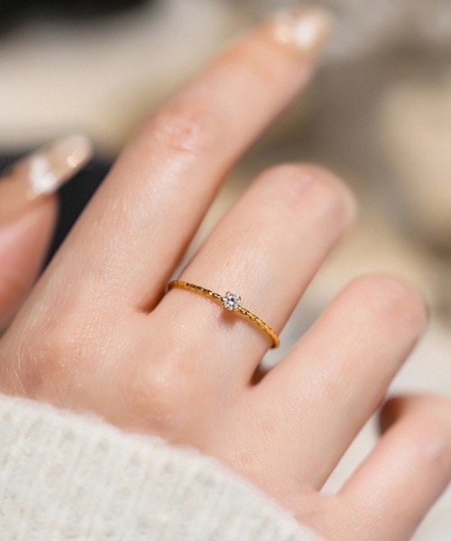 Coo+i（クーイ）の「一粒ジルコニアデザインリング（リング・レディース・シルバー/ゴールド・15号/18号/12号）」の5枚目の写真