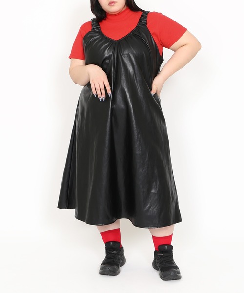 PUNYUS（プニュズ）の「合皮2WAYワンピース（ワンピース・レディース・ブラウン/ブラック・1/2/3/4）」の16枚目の写真