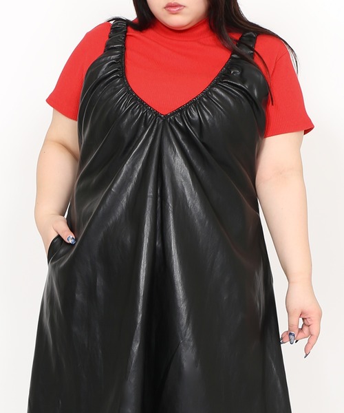 PUNYUS（プニュズ）の「合皮2WAYワンピース（ワンピース・レディース・ブラウン/ブラック・1/2/3/4）」の18枚目の写真