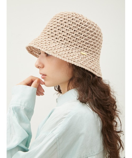 Mila Owen（ミラオーウェン）の「スカシサーモハット（ハット・レディース・ブラック/ベージュ・FREE）」の2枚目の写真