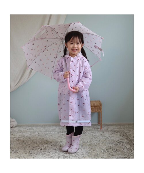 柄おそろい】レインコート（りぼん・花・さくらんぼ・恐竜）（レイン