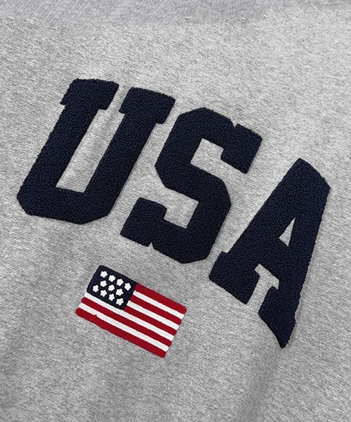 Revo.(レボ)の「【KOREAN SELECT】USA サガラロゴ 星条旗 ワンポイント刺繍 裏起毛 ビッグシルエット スウェット プルオーバー(スウェット・レディース・ブラック/アッシュグレー/グレー・FREE)」の16枚目の写真
