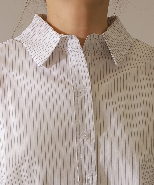 Lace Ladies(レースレディース)の「バックタック オーバーサイズ 前開き 長袖 ブラウス(シャツ/ブラウス・レディース・ブルー/グレー/ブラック/ホワイト・FREE/S)」の22枚目の写真