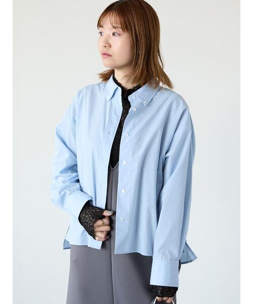 Lugnoncure（ルノンキュール）の「ボタンダウンクロップドシャツ（シャツ/ブラウス・レディース・サックスブルー/ネイビー/オフホワイト・F）」の21枚目の写真