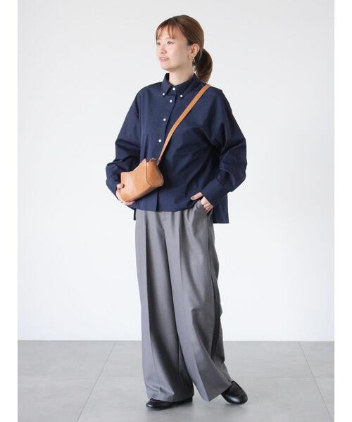 Lugnoncure（ルノンキュール）の「ボタンダウンクロップドシャツ（シャツ/ブラウス・レディース・サックスブルー/ネイビー/オフホワイト・F）」の4枚目の写真