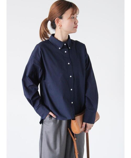 Lugnoncure（ルノンキュール）の「ボタンダウンクロップドシャツ（シャツ/ブラウス・レディース・サックスブルー/ネイビー/オフホワイト・F）」の6枚目の写真