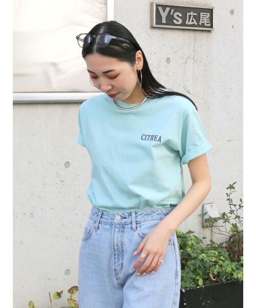 Ungrid(アングリッド)の「カラーエンブロイダリーTee(Tシャツ/カットソー・レディース・ブルー/ピンク/イエロー/チャコールグレー/オフホワイト・FREE)」の18枚目の写真