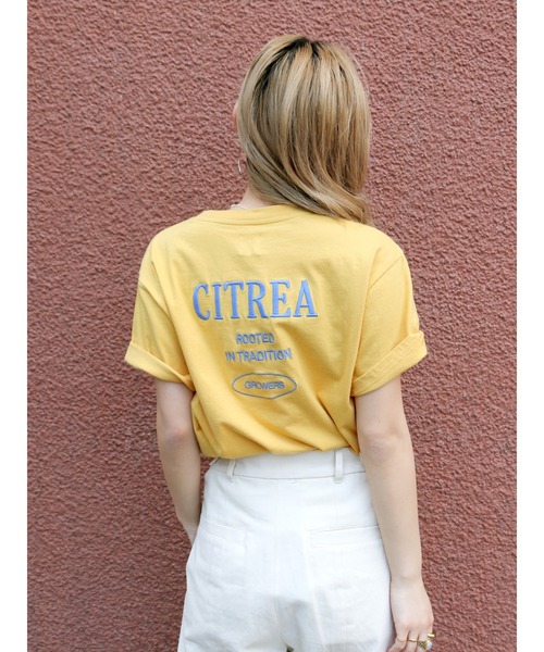 Ungrid(アングリッド)の「カラーエンブロイダリーTee(Tシャツ/カットソー・レディース・ブルー/ピンク/イエロー/チャコールグレー/オフホワイト・FREE)」の4枚目の写真