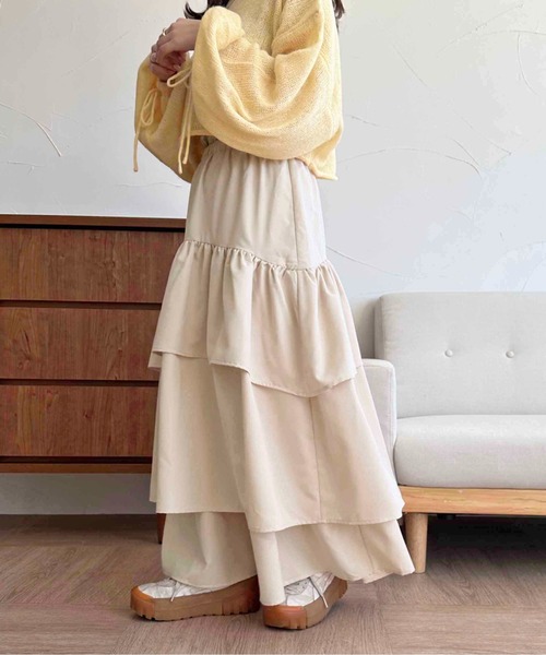 apres jour clair(アプレジュールクレア)の「【apres jour clair】ティアードスカート【ZOZOTOWN限定アイテム】(スカート・レディース・ブラック/アイボリー/オフホワイト・フリー/X-LARGE)」の10枚目の写真