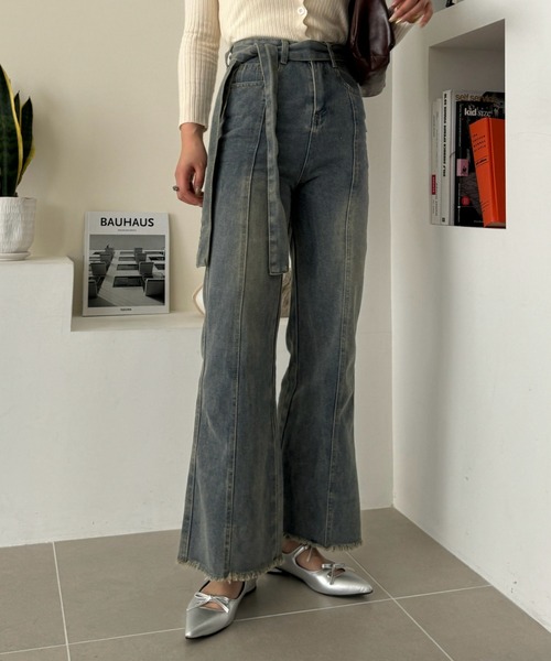 efill（エフィル）の「ベルト付き ヴィンテージ ライク ジーンズ パンツ（デニムパンツ・レディース・ライトブルー・FREE）」の21枚目の写真