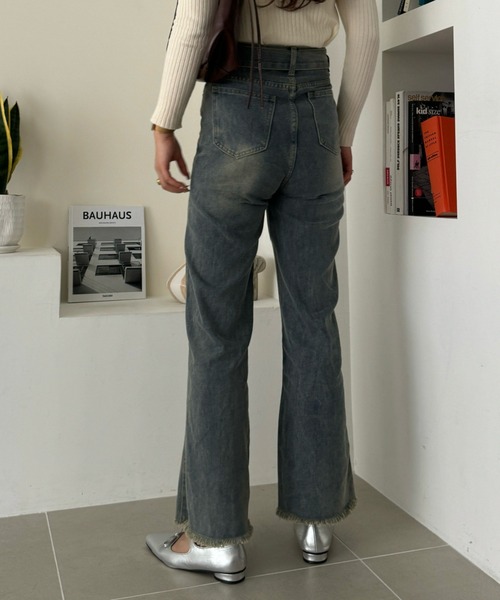 efill（エフィル）の「ベルト付き ヴィンテージ ライク ジーンズ パンツ（デニムパンツ・レディース・ライトブルー・FREE）」の22枚目の写真