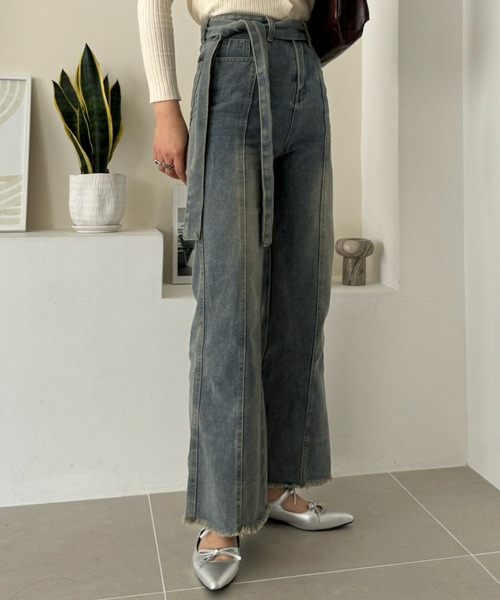 efill（エフィル）の「ベルト付き ヴィンテージ ライク ジーンズ パンツ（デニムパンツ・レディース・ライトブルー・FREE）」の20枚目の写真