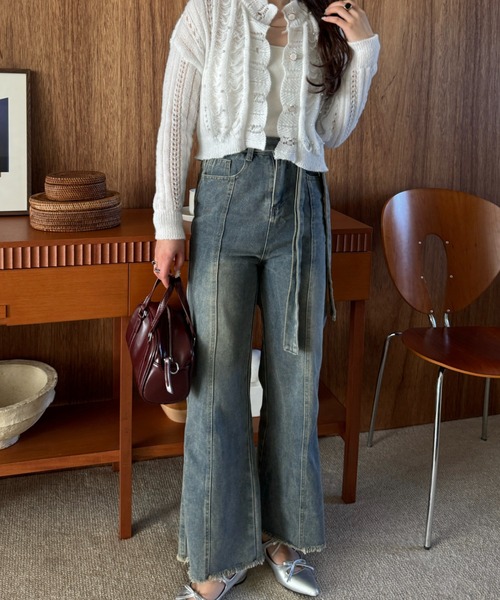 efill（エフィル）の「ベルト付き ヴィンテージ ライク ジーンズ パンツ（デニムパンツ・レディース・ライトブルー・FREE）」の18枚目の写真