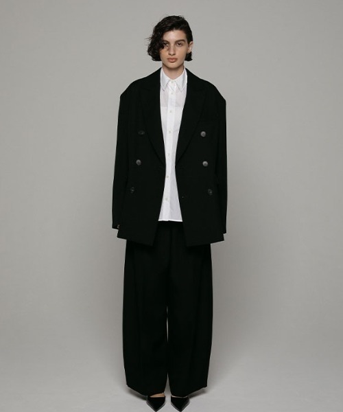 ETRE TOKYO(エトレトウキョウ)の「SANTEセンタークリースセミワイドパンツ(その他パンツ・レディース・グレー/ブラック・S/M)」の7枚目の写真