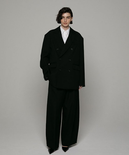 ETRE TOKYO(エトレトウキョウ)の「SANTEセンタークリースセミワイドパンツ(その他パンツ・レディース・グレー/ブラック・S/M)」の8枚目の写真