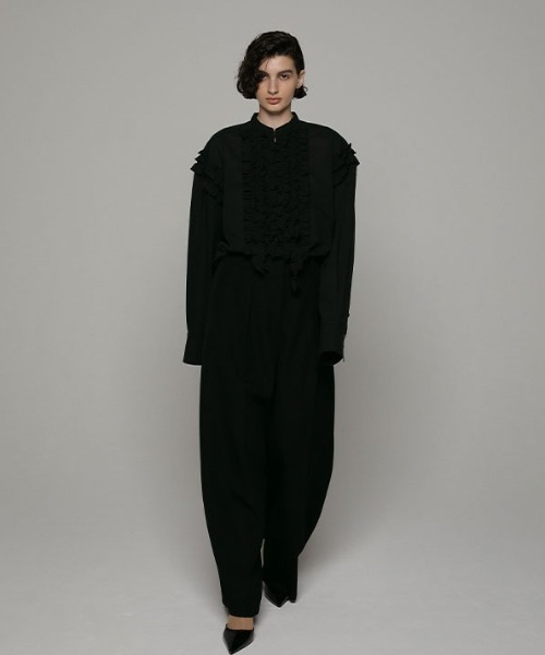 ETRE TOKYO(エトレトウキョウ)の「SANTEセンタークリースセミワイドパンツ(その他パンツ・レディース・グレー/ブラック・S/M)」の10枚目の写真