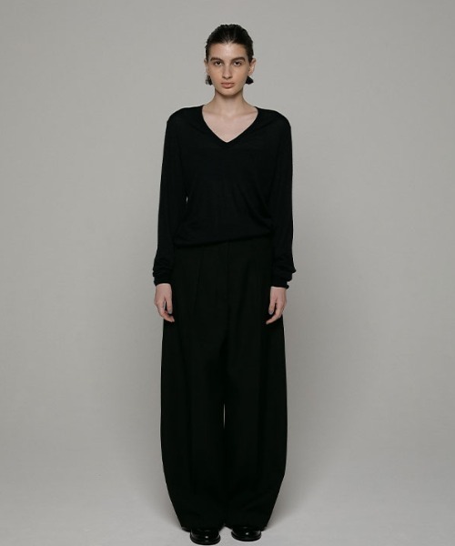 ETRE TOKYO(エトレトウキョウ)の「SANTEセンタークリースセミワイドパンツ(その他パンツ・レディース・グレー/ブラック・S/M)」の11枚目の写真