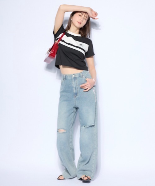 Kappa(カッパ)の「カラーブロック切替Tシャツ(Tシャツ/カットソー・レディース・ブラック/ホワイト・MEDIUM/LARGE/X-LARGE)」の7枚目の写真