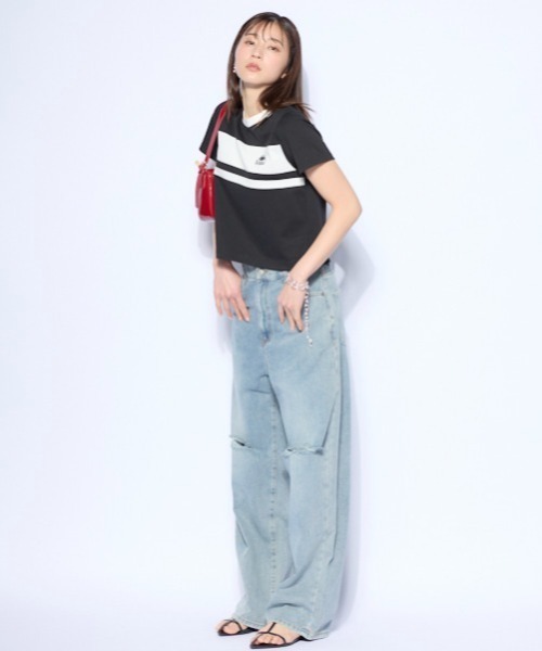 Kappa(カッパ)の「カラーブロック切替Tシャツ(Tシャツ/カットソー・レディース・ブラック/ホワイト・MEDIUM/LARGE/X-LARGE)」の8枚目の写真