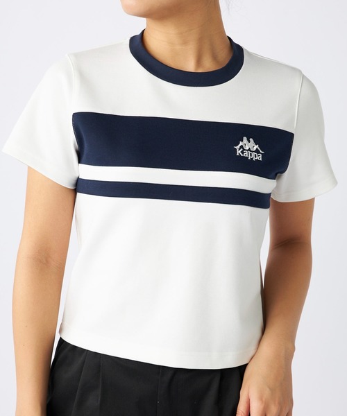 Kappa(カッパ)の「カラーブロック切替Tシャツ(Tシャツ/カットソー・レディース・ブラック/ホワイト・MEDIUM/LARGE/X-LARGE)」の11枚目の写真