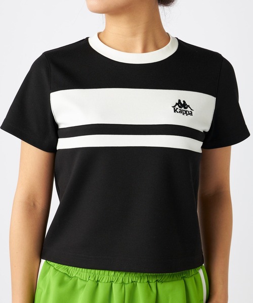 Kappa(カッパ)の「カラーブロック切替Tシャツ(Tシャツ/カットソー・レディース・ブラック/ホワイト・MEDIUM/LARGE/X-LARGE)」の15枚目の写真