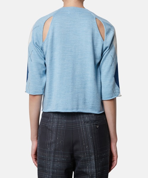 iRENE（アイレネ）の「アーガイルニットカーディガン / Argyle Knit Cardigan（ニット/セーター・レディース・ライトブルー/ベージュ・36）」の13枚目の写真