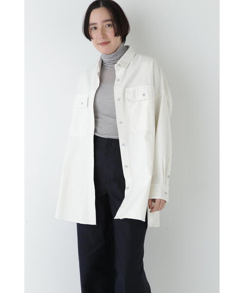 Healthy denim（ヘルシーデニム）の「【Healthy DENIMコラボ】オーバーシャツ（シャツ/ブラウス・レディース・ホワイト系その他/ネイビー・MEDIUM）」の11枚目の写真