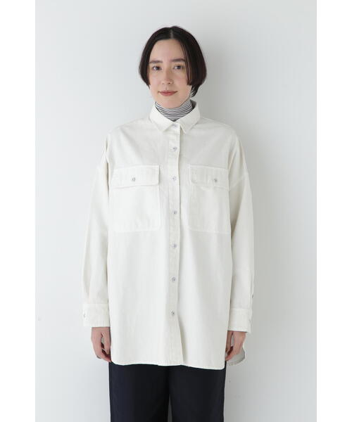 Healthy denim（ヘルシーデニム）の「【Healthy DENIMコラボ】オーバーシャツ（シャツ/ブラウス・レディース・ホワイト系その他/ネイビー・MEDIUM）」の13枚目の写真