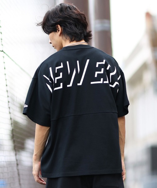 NEW ERA（ニューエラ）の「NEW ERA/ニューエラ 半袖Tシャツ バックプリント ドロップショルダー 吸水速乾 14410160/14410161（Tシャツ/カットソー・メンズ・ブラック/ホワイト・M/L/XL/XXL）」の8枚目の写真