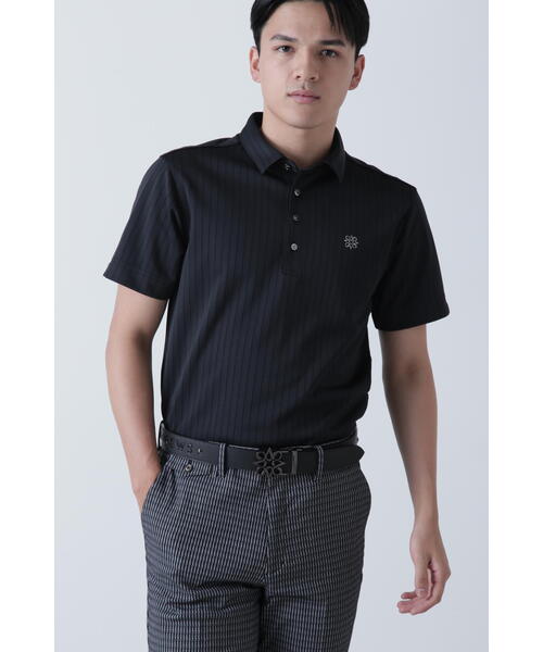 st ANDREWS ポロシャツ　お値下げ！ セール】【St ANDREWS】ストライプ半袖ポロシャツ (MENS