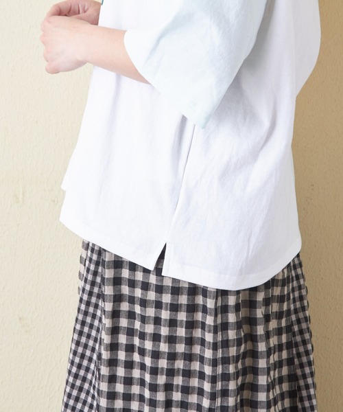 CUBE SUGAR（キューブシュガー）の「21/-OE天竺ハードウォッシュペンギンプリントTシャツ（Tシャツ/カットソー・レディース・ミント/イエロー/ホワイト/マルチ/ブラック・M）」の13枚目の写真