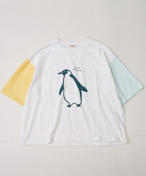 CUBE SUGAR（キューブシュガー）の「21/-OE天竺ハードウォッシュペンギンプリントTシャツ（Tシャツ/カットソー・レディース・ミント/イエロー/ホワイト/マルチ/ブラック・M）」の21枚目の写真