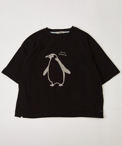 CUBE SUGAR（キューブシュガー）の「21/-OE天竺ハードウォッシュペンギンプリントTシャツ（Tシャツ/カットソー・レディース・ミント/イエロー/ホワイト/マルチ/ブラック・M）」の16枚目の写真