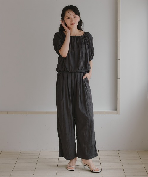 Petitjo(プッチージョ)の「小さいサイズ ワッシャーギャザーワイドパンツ 低身長さん・小柄女性(その他パンツ・レディース・チャコール/ブラウン/ライトグレー/モカ・PSS/PM/PL/PS)」の22枚目の写真