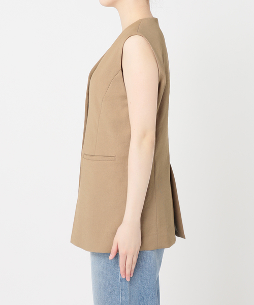 Spick & Span（スピックアンドスパン）の「《追加》PEカルゼVカラージレ（ベスト・レディース・ベージュ/ブラック・FREE）」の13枚目の写真