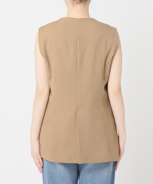 Spick & Span（スピックアンドスパン）の「《追加》PEカルゼVカラージレ（ベスト・レディース・ベージュ/ブラック・FREE）」の14枚目の写真