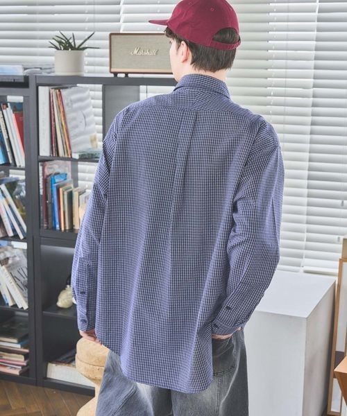 PBLIM（ページボーイリム）の「《UNISEX》Wラインチェックシャツ（シャツ/ブラウス・レディース・ネイビー/グリーン/オフホワイト・FREE）」の19枚目の写真