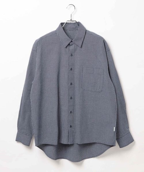 PBLIM（ページボーイリム）の「《UNISEX》Wラインチェックシャツ（シャツ/ブラウス・レディース・ネイビー/グリーン/オフホワイト・FREE）」の20枚目の写真