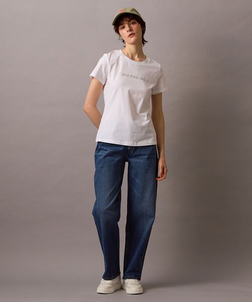 Calvin Klein(カルバン・クライン)の「ロゴ スリム Tシャツ(Tシャツ/カットソー・レディース・ホワイト/ブラック/ホワイト系その他・L/S/XS/M)」の12枚目の写真