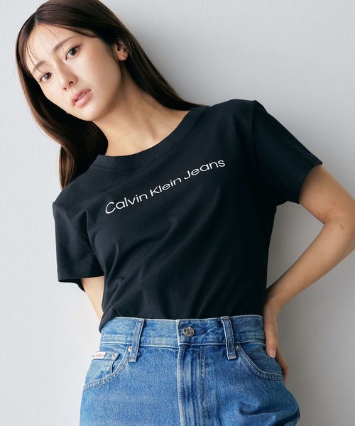 Calvin Klein(カルバン・クライン)の「ロゴ スリム Tシャツ(Tシャツ/カットソー・レディース・ホワイト/ブラック/ホワイト系その他・L/S/XS/M)」の20枚目の写真