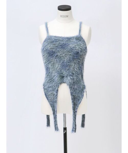 VEQUM（VEQUM）の「【VEQUM】MIXTURE HALTER KNIT（ニット/セーター・レディース・ブルー/ブラウン/ベージュ・FREE）」の4枚目の写真