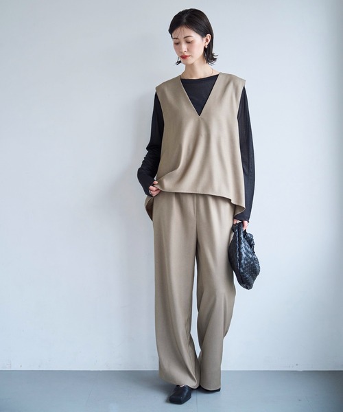 meilmada（メイルマダ）の「ツイルイージーパンツ（スラックス・レディース・ベージュ/ネイビー/グレー・FREE）」の18枚目の写真