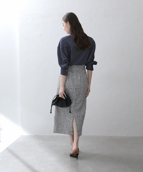 La TOTALITE（ラトータリテ）の「《追加3》【洗える】レースタイトスカート（スカート・レディース・スカイブルー/ライトグリーン・38/36/40）」の4枚目の写真